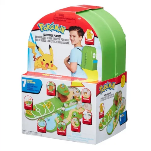 Pokémon Carry Case Playset - Tragbares Spielset mit Pikachu Figur, interaktive Elemente für Abenteuer unterwegs und ideal für Pokémon-Fans ab 4 Jahren