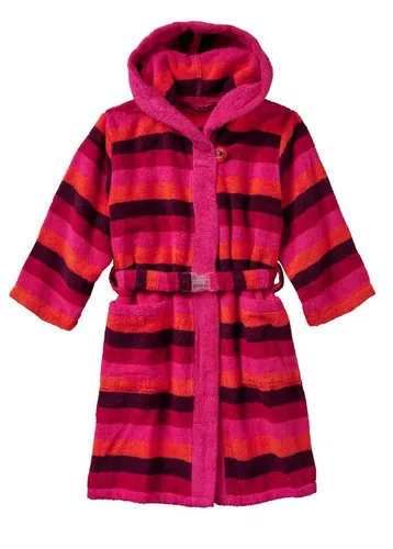 JAKO-O Kinderbademantel JAKO-O Bademantel Kinder mit Kapuze, Mädchen Jungen, fuchsia, Frottier, Mit Kapuze, elastischer Gürtel mit Klickverschluss
