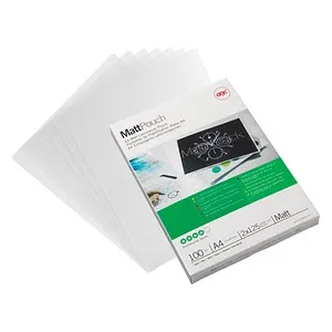 GBC Laminierfolien 3747241 - 100 Stück, DIN A4, 125 mic, matt - Speziallaminierfolien mit matter Oberfläche für bessere Lesbarkeit. Schützen Dokumente vor Feuchtigkeit und Schmutz, ideal für langlebige Präsentationen.