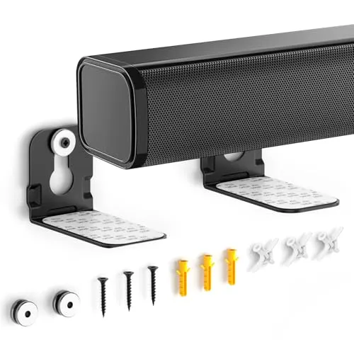 Dinghosen Universal Soundbar-Halterung, kompatibel mit Samsung, Bose, Sony, LG, Panasonic, JBL, Sharp, Denon, JVC, Yamaha, Kanton, Philips und mehr, Soundbar-Wandhalterung, Schwarz