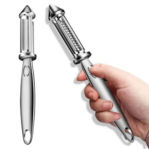 Stück Schäler aus Edelstahl, Multifunktionaler Schäler, Schäler, Sparschäler, Gemüseschäler, 2 in 1 Schäler und Shredder, geeignet für Küche, Obst, Karotten, Äpfel, Gemüse, Auberginen, Gurken 1