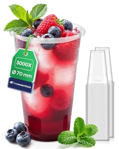 Inoverse 3.000 stk Trinkbecher, 200ml Einwegbecher aus PET von Inoverse