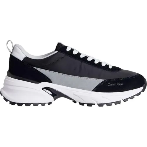 Calvin Klein Jeans HIKE RUNNER CASUAL NY-SU Sneaker Halbschuh, Freizeitschuh, Schnürschuh mit Anziehlasche grau|schwarz 45 EU