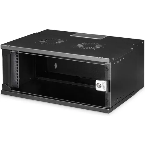 Digitus SOHO PRO Series 4U Gehäuse - Robustes 4U Gehäuse für Wandmontage, 540 x 400 mm, in elegantem Schwarz (RAL 9005) - ideal für platzsparende Lösungen im Computer- & Server-Rack-Bereich.