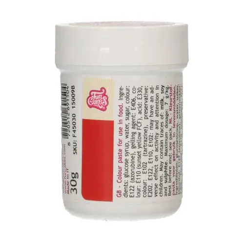 FunCakes Food Colour Paste Lebensmittelfarbe Pasta, Christmas Red, 30 g