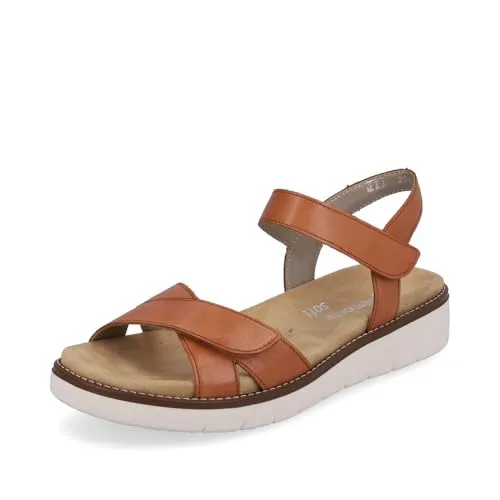 Remonte Damen Riemchensandalen D2049 - Wanderschuhe mit flachem Absatz und wechselfähigem Fußbett, ideal für komfortable Sommertage und Freizeitaktivitäten.