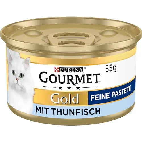 PURINA GOURMET Gold Feine Pastete mit Thunfisch, 12er Pack - Dosenfutter für Katzen: Hochwertige Pastete aus Thunfisch, ohne künstliche Zusatzstoffe, perfekt für die täglichen Bedürfnisse Ihrer Katze.