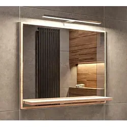 LED-Badspiegel mit Ablage 60x50 cm Sonoma – Beige in beige von hajduk furniture