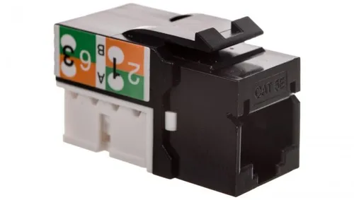DIGITUS Keystone-Modul Cat-5e - Ungeschirmt RJ45-Buchse, bis zu 1 Gbit/s, werkzeugfreie Montage in Schwarz