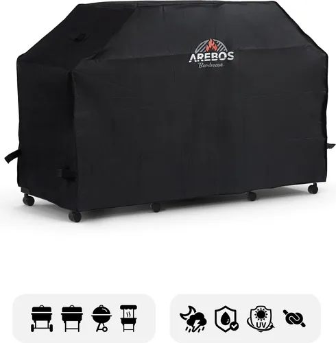 Arebos Grillhaube – Regendichte Grillabdeckung für Gasgrills - Grillabdeckungen aus strapazierfähigem 600D Oxford-Gewebe, UV-beständig und mit sicheren Klettverschlüssen für umfassenden Wetterschutz.