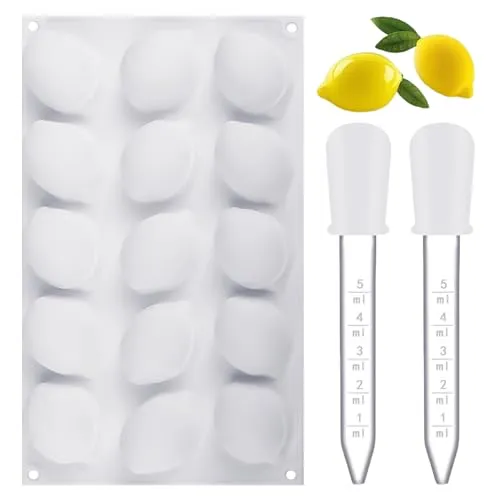 ZBHDEYG - Silikonform für Kuchen mit Obst- und Tropfdekoration, 1 x Zitronenform, 2 x Tropfer, DIY