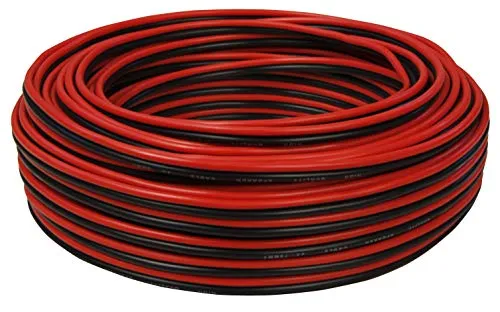 toolcity Lautsprecherkabel (Zwillingslitze) 2x1,50mm² (Boxenkabel/Audiokabel) 50 m rot/schwarz