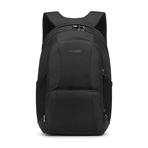 Pacsafe Metrosafe LS450 - Wasserdichter Anti-Diebstahl-Rucksack 25L - Schwarz - Daypack mit eXomesh™ Schlitzschutz und RFID-Blocker für maximale Sicherheit. Ideal für Reisen und den Alltag, aus 100% recyceltem Material gefertigt.