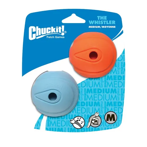 Chuckit The Whistler M 6 cm - 2er Pack - Hundespielzeug Bälle Ball