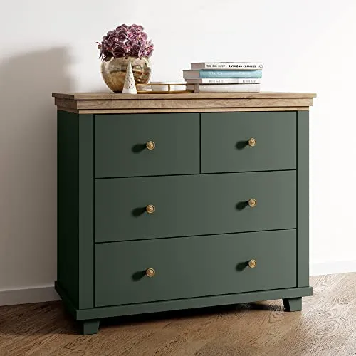 Kommode Landhausstil in Grün mit 4 Schubladen in grün von Lomadox