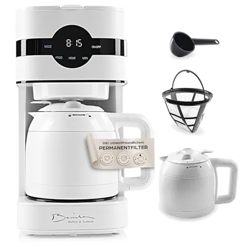 Barista Filterkaffeemaschine mit Isolierkanne - Kaffeemaschine mit 1,25L Wassertank für bis zu 8 Tassen, integrierte Timerfunktion und intuitivem LED-Touchdisplay für perfekten Kaffeegenuss.