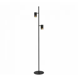 Schwarze Design-stehleuchte Mit Zwei Verstellbaren Spots - Elya