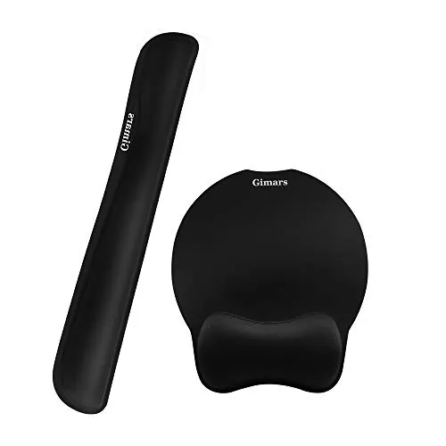 Gimars Mauspad und Tastatur Handgelenkstütze Set, Handgelenkauflage für Tastatur und Maus mit Memory-Schaum ergonomisch zur Entlastung des Handgelenks