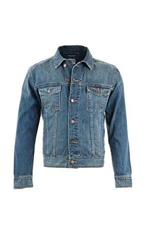 Wrangler Herren Classic Denim Jacket - Jeansjacke in Blau (Mid Stone), XXL - Funktionsjacken mit langärmeliger, lockerer Passform für optimalen Tragekomfort und lässigen Look.