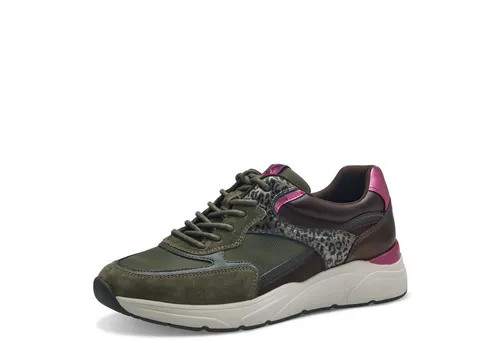 Tamaris Sneaker 1-23745-43 329 - Damen-Schnürhalbschuhe mit 5 cm Absatzhöhe, ideal für den Alltag und bequem durch das weiche Textilmaterial.
