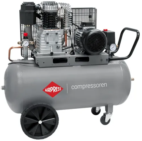 Airpress Profi Kompressor K17C 400l/min 2,2kW - Kolbenkompressor mit 90 Litern, ideal für Druckluftwerkzeuge. Leistungsstarker 3 PS Motor sorgt für schnellen Druckaufbau und ist perfekt für Werkstatt, Landwirtschaft und Baustellen.
