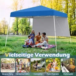 Pop-Up-Pavillon 3x3m mit Seitenwand, Rucksack, Ankern von Northix