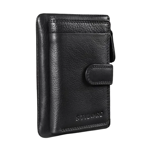 STILORD 'Garrett' 2-in-1 Geldbörse und Schlüsseltasche - Herren-Geldbörsen mit RFID Schutz - kompakte Ledergeldbörse und Schlüsselanhänger in einem, ideal für sichere Aufbewahrung von Karten und Bargeld