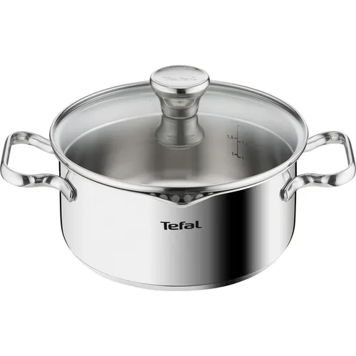 Tefal Duetto Kochtopf 20 cm aus Edelstahl - Hochwertiger Kochtopf aus Edelstahl, ideal für alle Herdarten, inklusive Induktion, mit optimaler Wärmeleitung für perfekte Kochresultate.