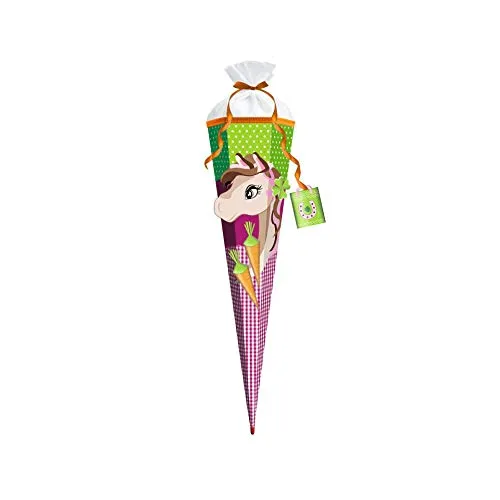 Schultüte Bastelset Pferd Huppi ROTH 651007 - 3D Schultüte 80cm, kreatives Bastelvergnügen für den Schulanfang