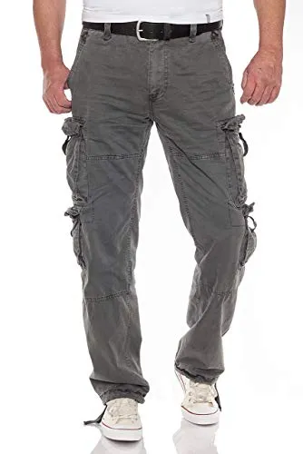 Jet Lag Herren Cargohose FW-012, Farbe:Charcoal, W33, L34