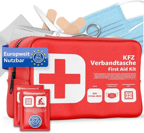 autogadget® KFZ-Verbandtasche Norm 2025 mit Beatmungstüchern