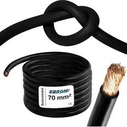 EBROM Hochflexibles Batteriekabel 70mm² – Meterware Schwarz von EBROM