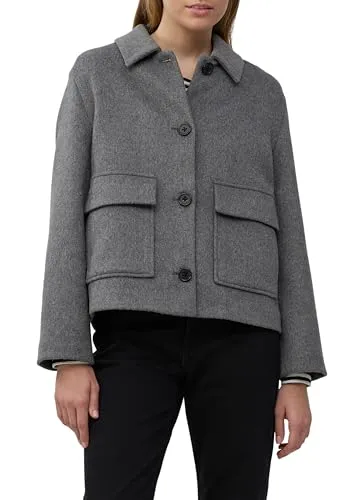 s.Oliver Relaxed Fit Wollmix Jacke - Funktionsjacke im Relaxed Fit, ungefüttert aus hochwertigem Wollmix mit praktischen aufgesetzten Taschen und stilvollem Hemdkragen.