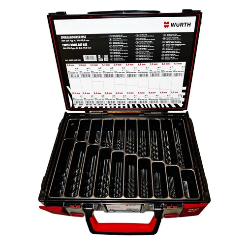 WÜRTH Spiralbohrer Sortiment HSS 82-teilig im System-Koffer