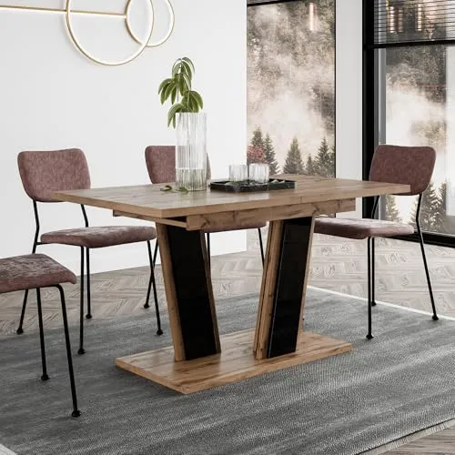 Home Collective Ausziehbarer Esstisch Wotan | 140-180 cm | Modern und Platzsparend - Moderner Esstisch mit cleverer Auszugsfunktion, erweiterbar um 40 cm, ideal für Familie und Gäste. Praktische Stauraummöglichkeit unter der Tischplatte, robust und pflegeleicht für den täglichen Einsatz.