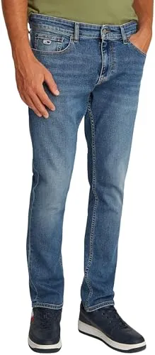 Tommy Jeans Herren Jeans Hose Scanton Slim Fit, Blau (Denim Medium) - Moderne Slim Fit Jeans im 5-Pocket-Style, ideal für Büro und Alltag. Hoher Tragekomfort durch weiches Material und Stretchanteil, perfekt für jede Bewegung.