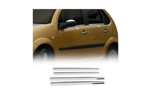 OMAC Zier- / Schutzleiste für CITROËN C3 - Ersatzteil aus korrosionsbeständigem Edelstahl mit einfacher aufklebbarer Montage. Perfekte Passform für Citroen C3 (2002-2009) und schützt die Türscheibe stilvoll.