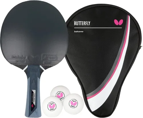 Butterfly Timo Boll Titanium Tischtennisschläger Set - Tischtennisschläger Set mit Schlägerhülle und 3 Bällen, für ambitionierte Spieler und optimale Kontrolle beim Spiel.