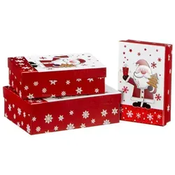 Annastore Geschenkbox 3-tlg. Set Geschenkboxen Geschenkkarton Weihnachten, Weihnachtsverpackung