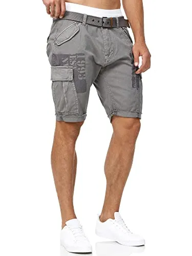 Indicode Herren Jaramillo Cargo Shorts – Stilvolle Kurzshorts mit 6 Taschen - Moderne Cargo-Shorts aus 100% Baumwolle, ideal für den Sommer. Praktische Taschen und angenehmes Material sorgen für Komfort und Funktionalität – ein Must-Have für jeden Kleiderschrank!
