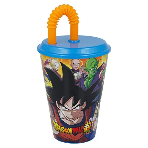 Produktbild Stor Kinderbecher mit Deckel und Strohhalm Dragon Ball 430ml