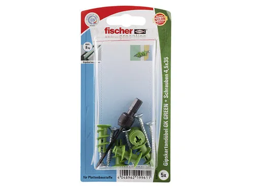 Fischer 524837 Gipskartondübel GK GREEN S mit Schraube