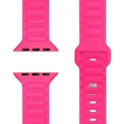 Pulse 3D Textur Armband für Apple Watch SE/10/9/8/7/6/5/4/3/2/1, Silikon Sportarmband, 38/40/41/42mm - Neon Pink