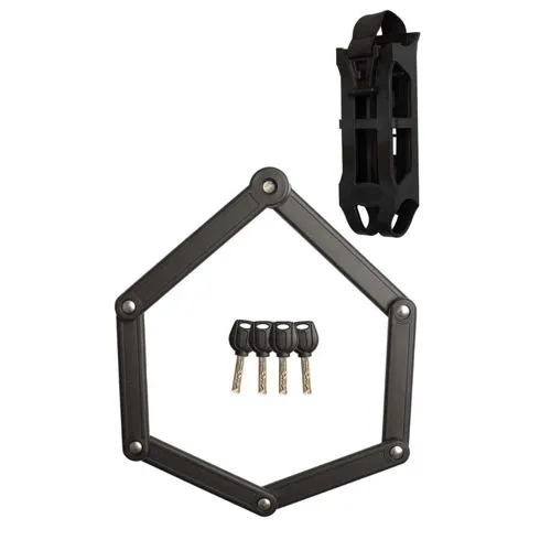 Master Schloss - Faltbares Fahrradschloss mit gehärteten Stahlstangen - Fahrradschloss: Hohe Sicherheit durch gehärtete Stahlstangen und Anti-Diebstahl-Zylinder, ideal für alle Fahrradtypen. Leicht und einfach zu transportieren, inklusive Halterung.