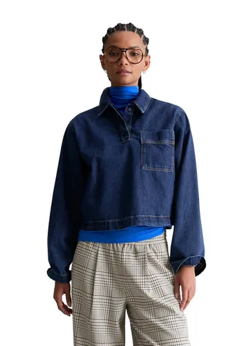 Marc O'Polo DENIM Langarmbluse aus Bio-Baumwolle in Blau - Größe M (38) - Bequeme Langarmbluse aus 100% Baumwolle, ideal für den lässigen Look. Mit Kentkragen und relaxed fit für optimalen Tragekomfort. Perfekt für jeden Anlass!