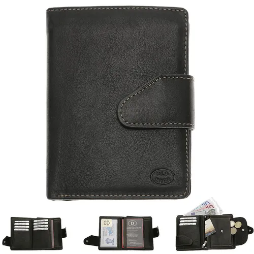 Geldbörse Herren Leder River Executive XL Börse Geldbeutel 8095 Schwarz