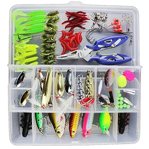 Docooler Angelk?der Gemischte Tackle/Schwimmender Angelk?der Haken Angelzubeh?r Kit Set mit Aufbewahrungsbox