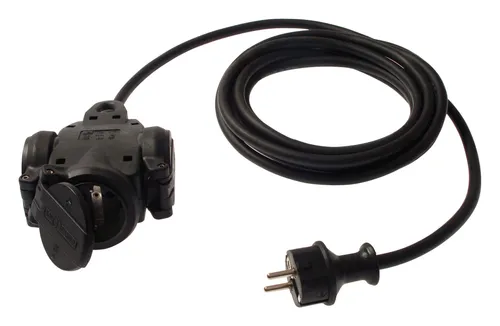 AS Schwabe Dreiwegekupplung mit 10 m Leitung H07RN-F 3 G 1,5 - 60456 - Steckdosen & Zubehör, flexible Nutzung durch 10 m lange Leitung für optimale Erreichbarkeit und Anschlussmöglichkeiten.