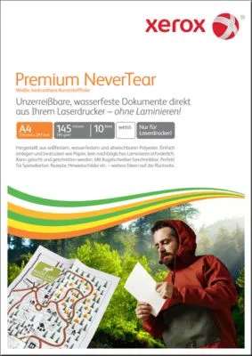Synthetikpapier Xerox Premium NeverTear, DIN A4, 145 µm, weiß matt, 1 Paket = 10 Blatt 171348