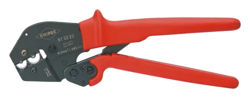 Knipex 97 52 23 Crimpzange für unisolierte Kabelschuhe - Crimpwerkzeuge mit bis zu 30 % reduzierter Handkraft und präziser Kalibrierung für lötfreie Verbindungen. Ideal für große Leiterquerschnitte mit ergonomischem Design.